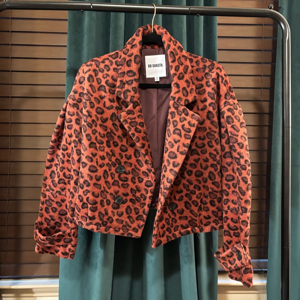 BB Dakota Orange Teddy Jacket Plush Statement Coat